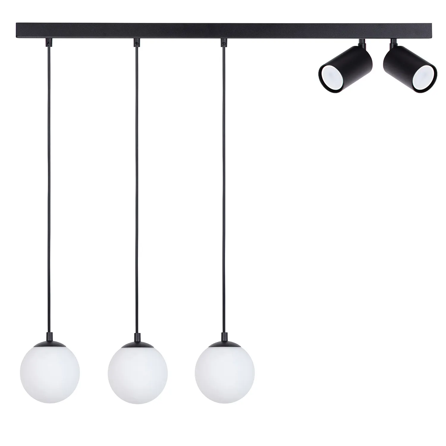 Lampa wisząca TAVIRA 3 + 2 czarna biała