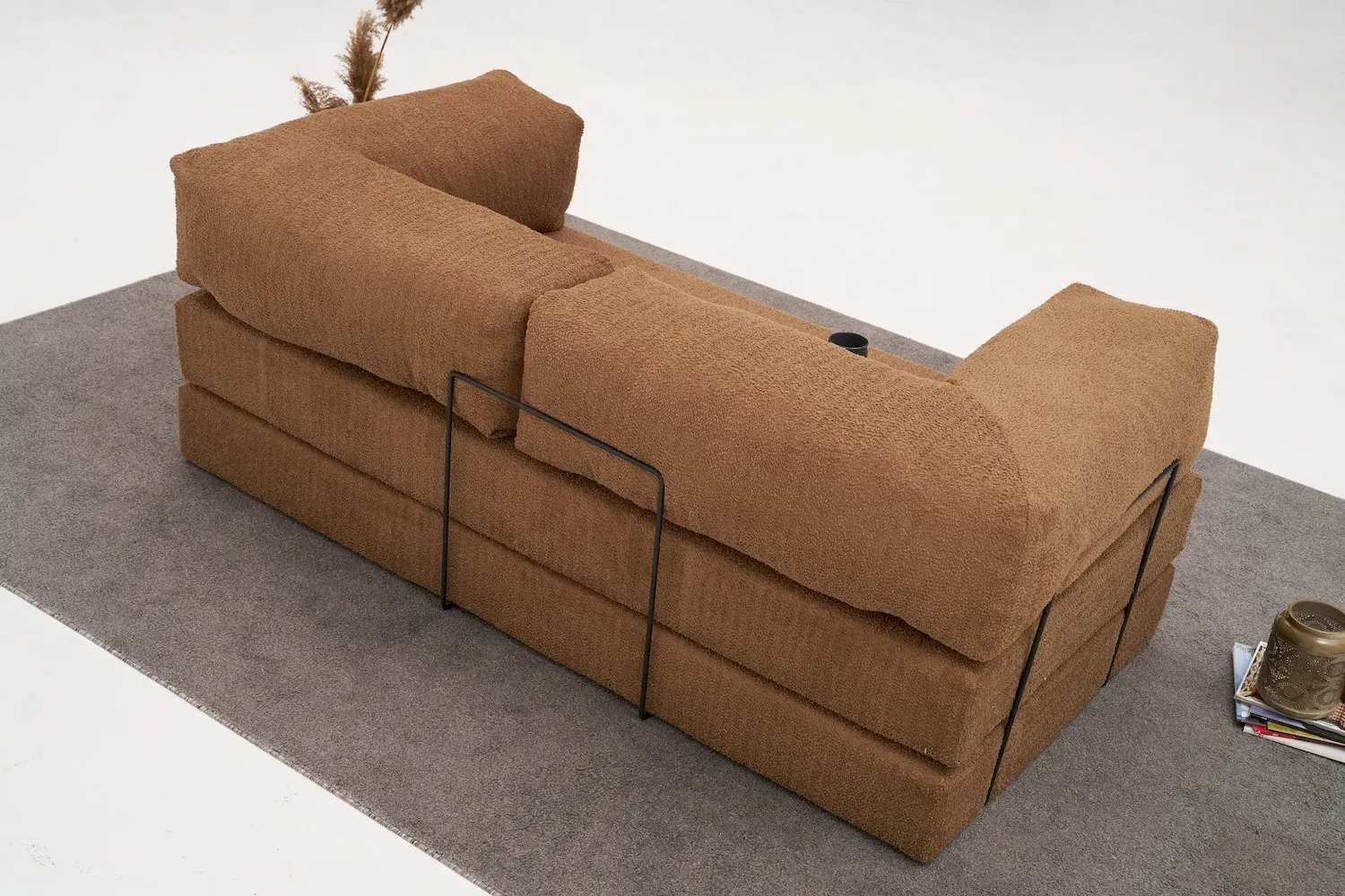 Sofa 3-osobowa rozkładana COMFORT brązowa - ASI_825BLC5220