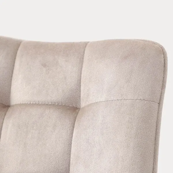 Krzesło tapicerowane welurowe COLIN beżowe - HO_210908