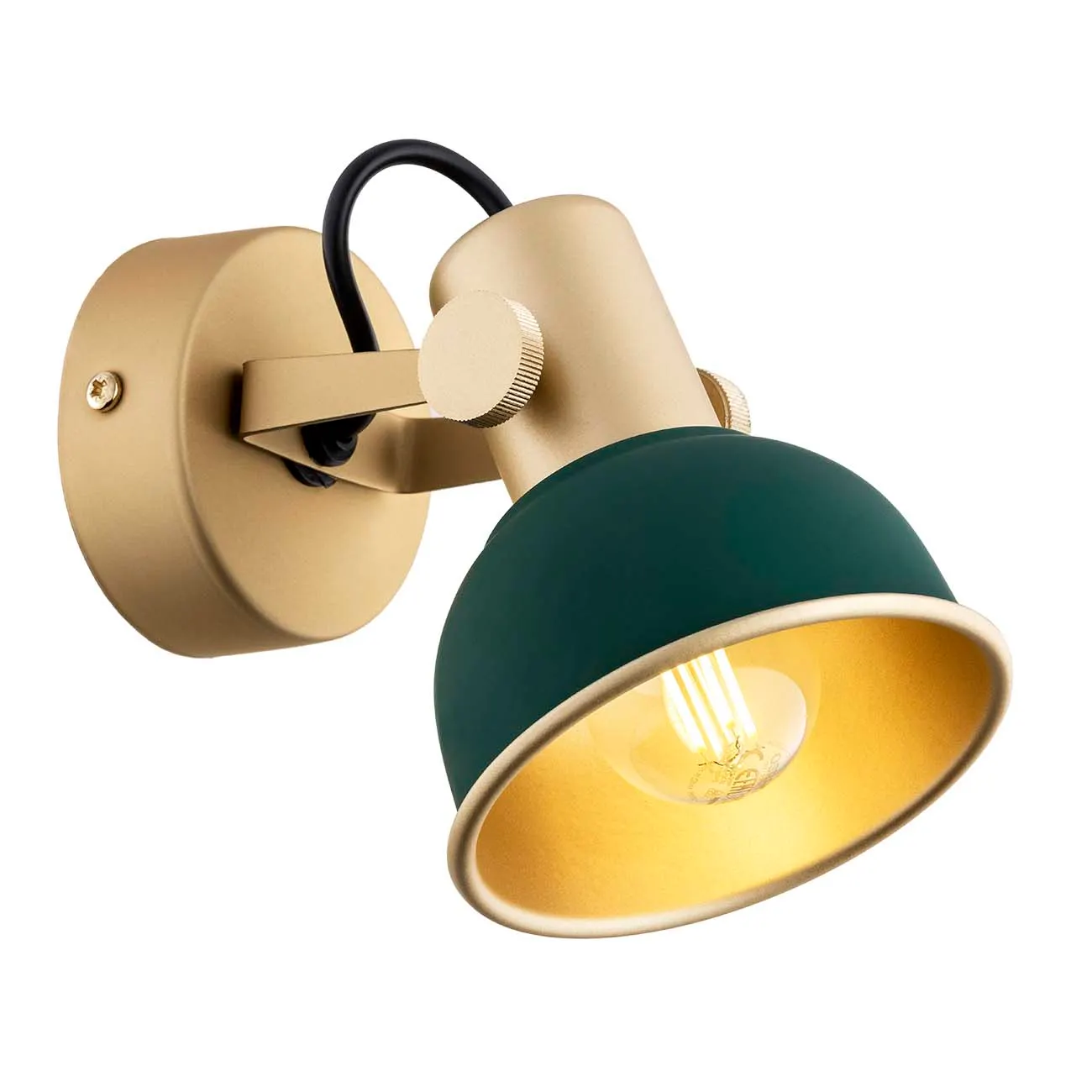 Kinkiet / Plafon LENORA metalowy złoty zielony regulowany Kinkiet / Plafon LENORA metalowy złoty zielony regulowany