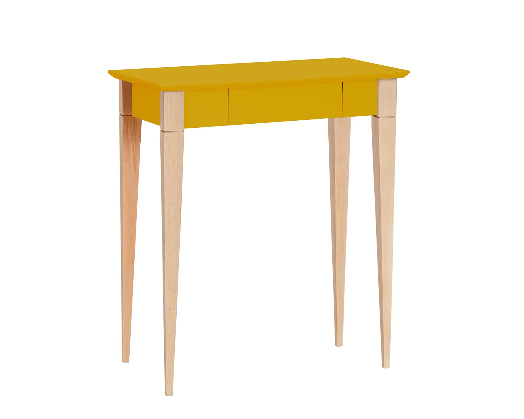 1.	Biurko z szufladą MIMO 65x40 żółty blat/drewniane nogi
