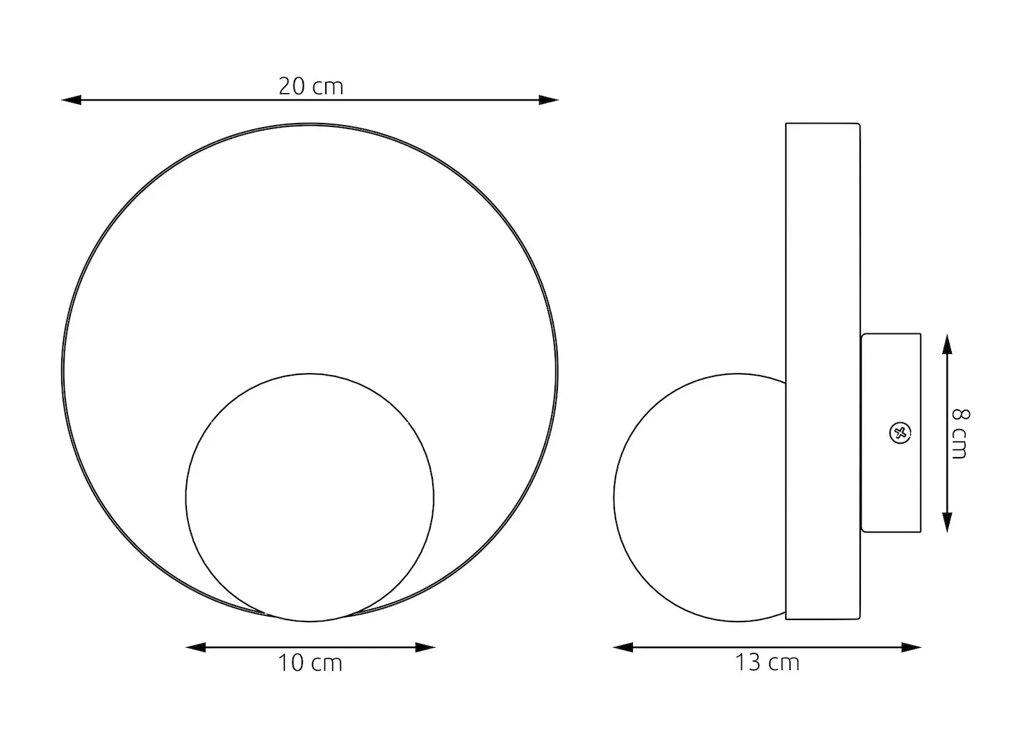 Kinkiet metalowy KIDO K1 biały - 1533/K1