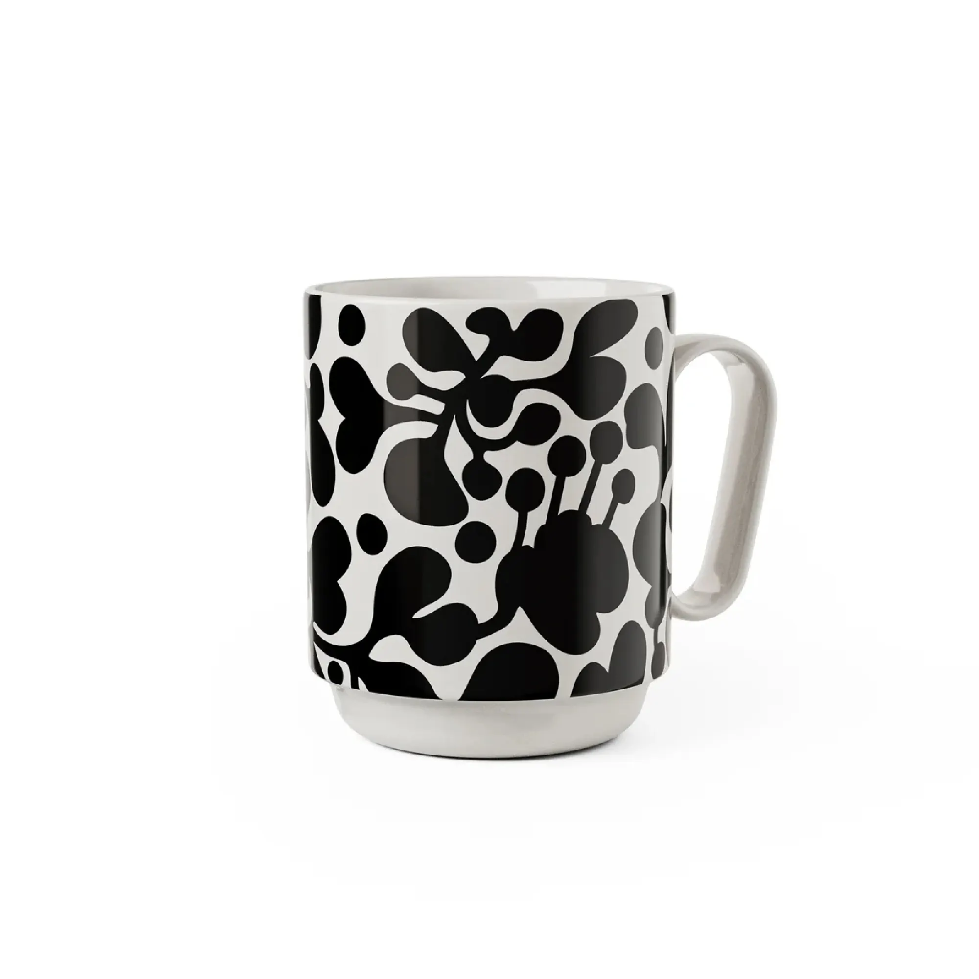 kubek, ceramika, czarny, wzory, kawiarnia