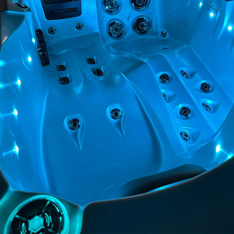 Jacuzzi ogrodowe 2-os. z hydromasażem SPA-749 200x135 cm biały/brązowy - HS_SPA749-3284