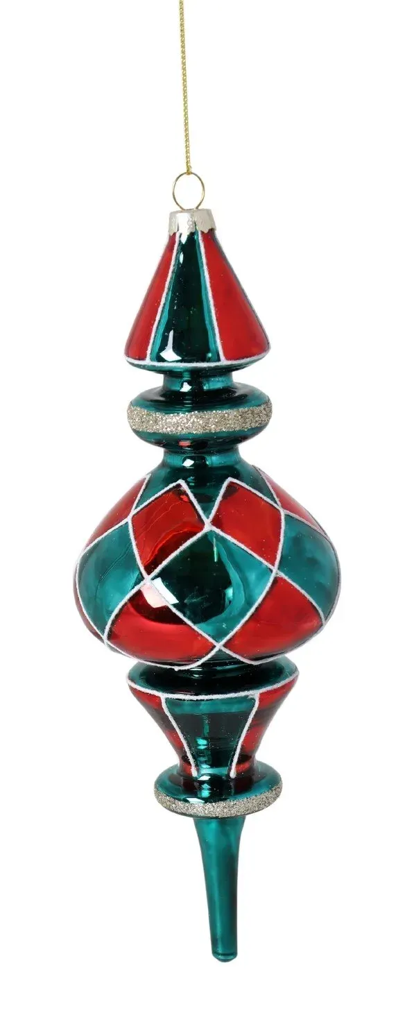 Bombka szklana 6 sztuk ZIELONO-CZERWONA duża 4972 Bombka szklana 6 sztuk ZIELONO-CZERWONA duża 4972