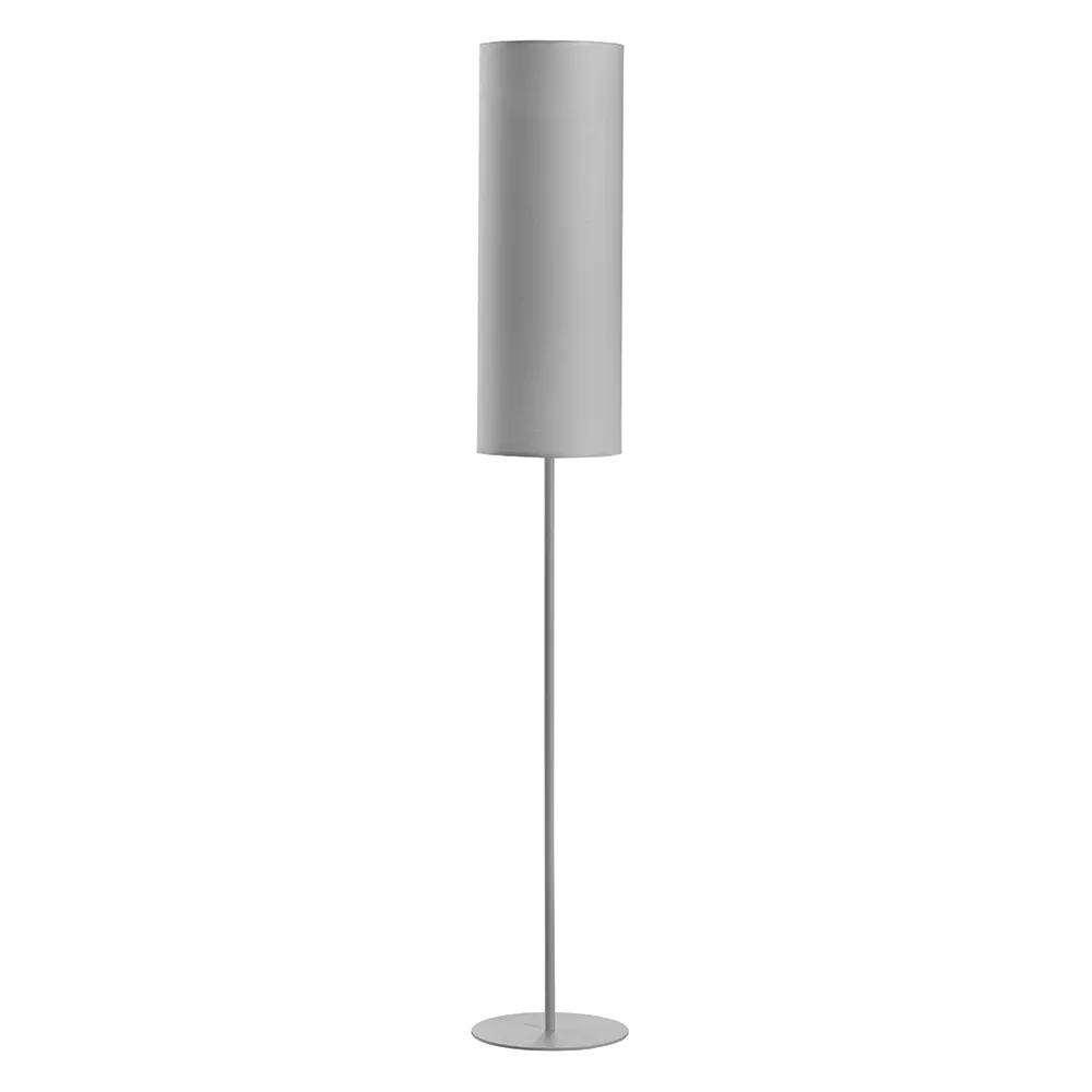 Lampa podłogowa LUNETA szara z okrągłym kloszem w kształcie tuby 165x25cm