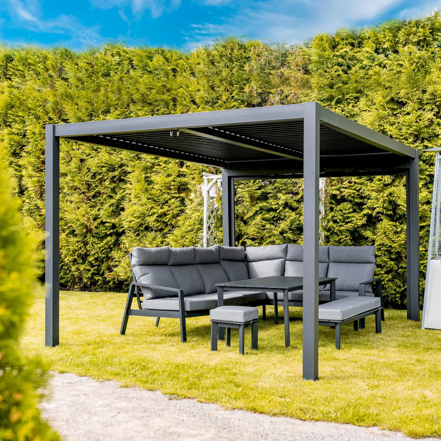 Pergola LUXE 3x4x2,5m antracyt z oświetleniem LED Esti&Esta — zdjęcie 8