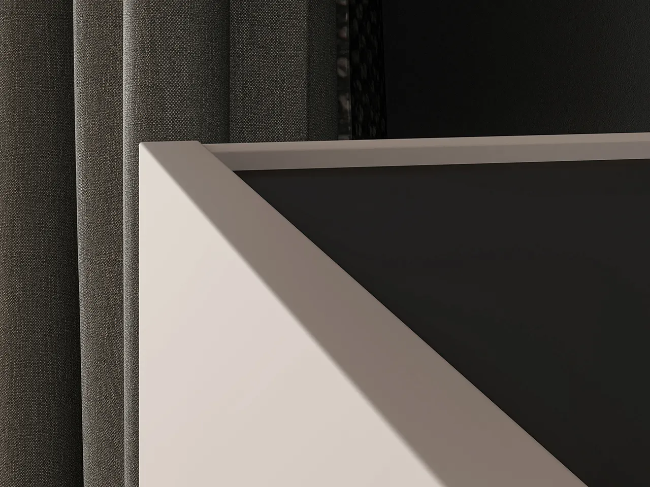 Komoda z półkami i szufladami FRESHION 120 cm beżowo-czarna - 1FRES04-001