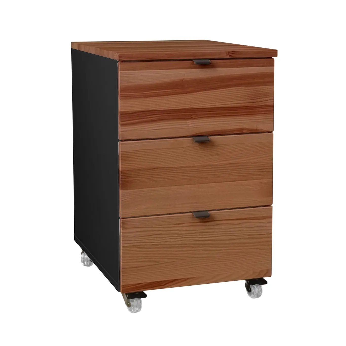 Kontenerek pod biurko z szufladami LUKA na kółkach 41x50 czarny/kolor dębu