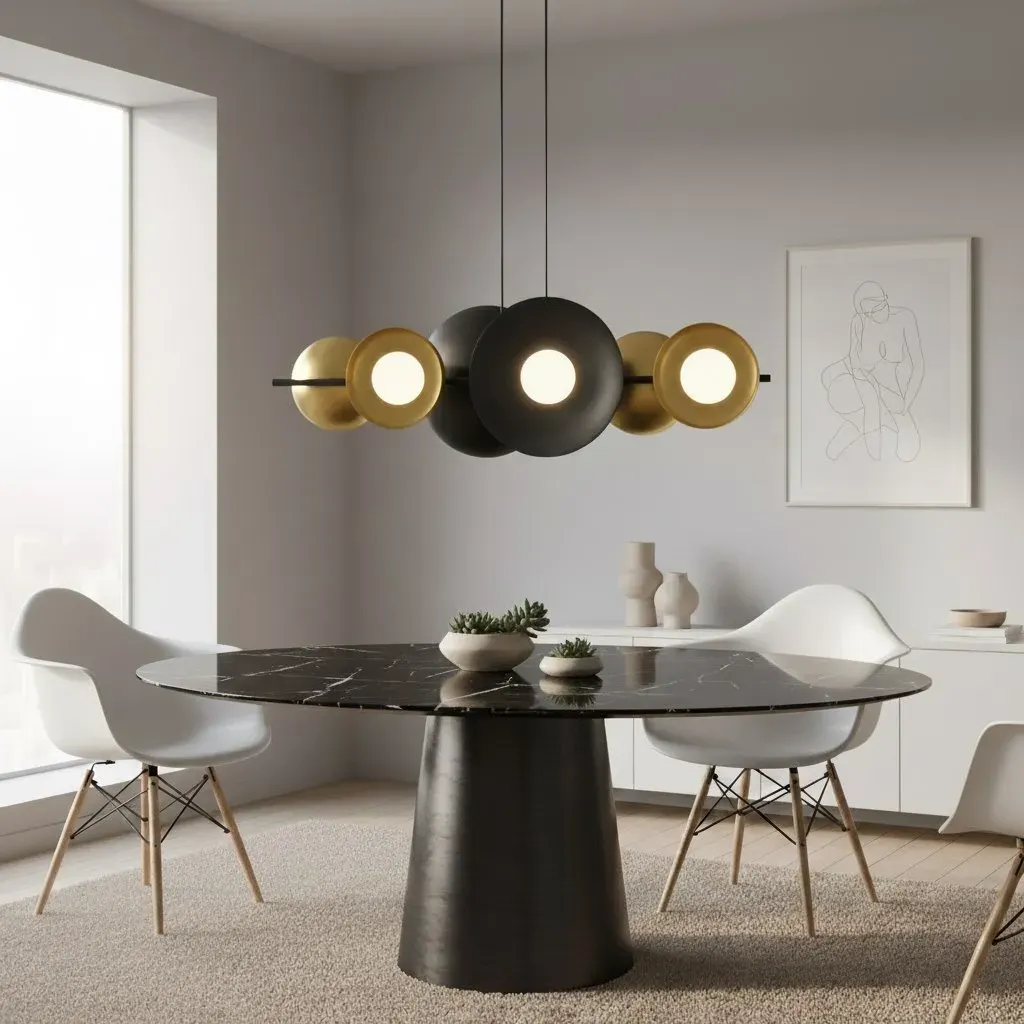 Lampa wisząca metalowa VOLUM 6 BL GOLD czarno - złota — zdjęcie 5