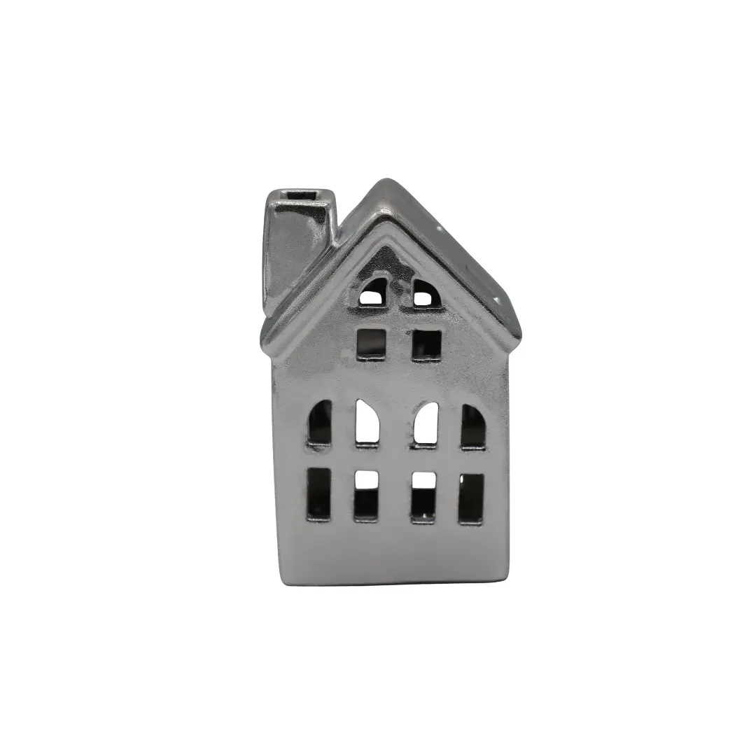 DOMEK ceramiczny SUGAR na T-light MAŁY srebrny DOMEK ceramiczny SUGAR na T-light MAŁY srebrny