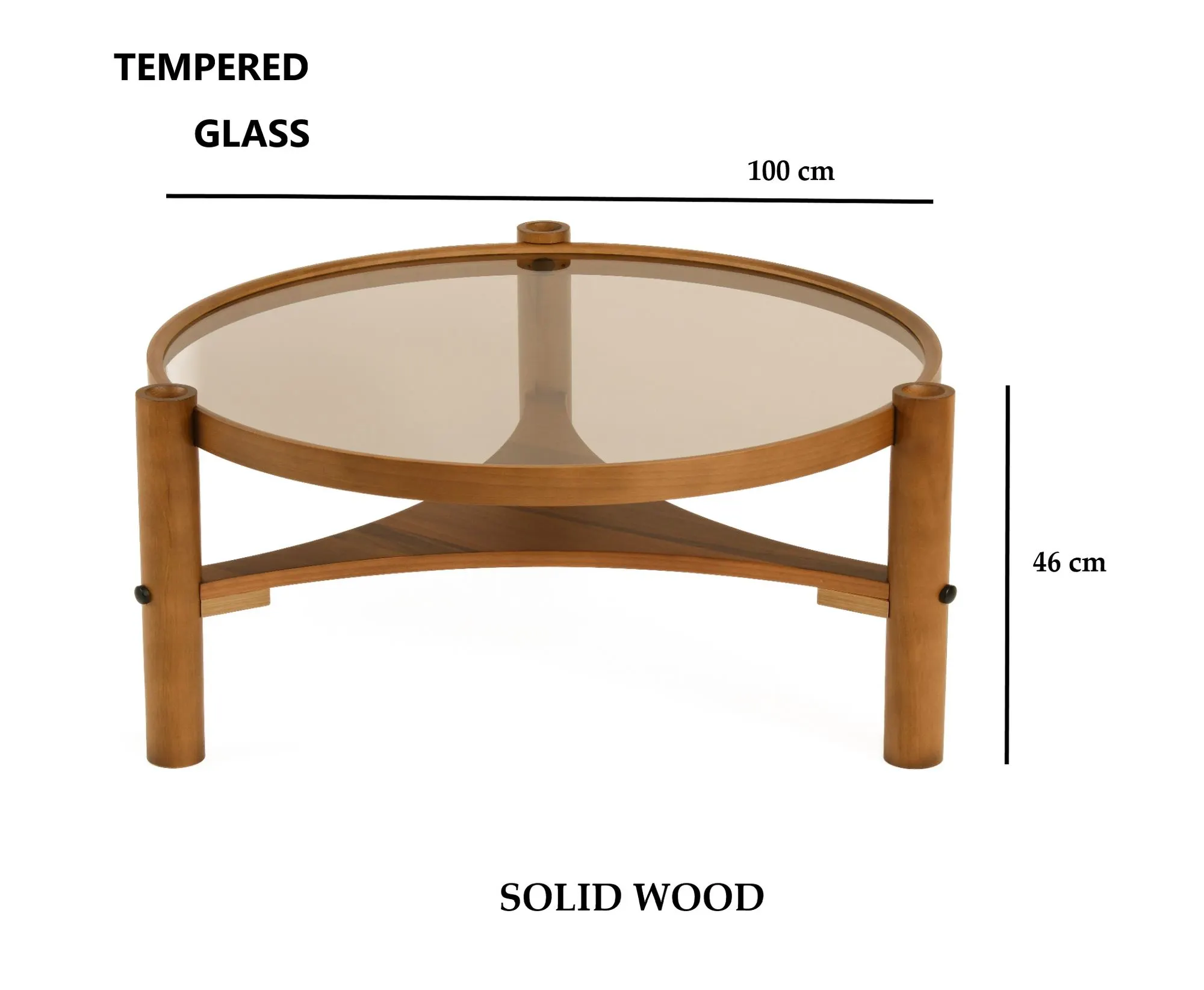 Stolik kawowy CLOVER 100x100 cm brązowy orzech - ASI_643MRL1112