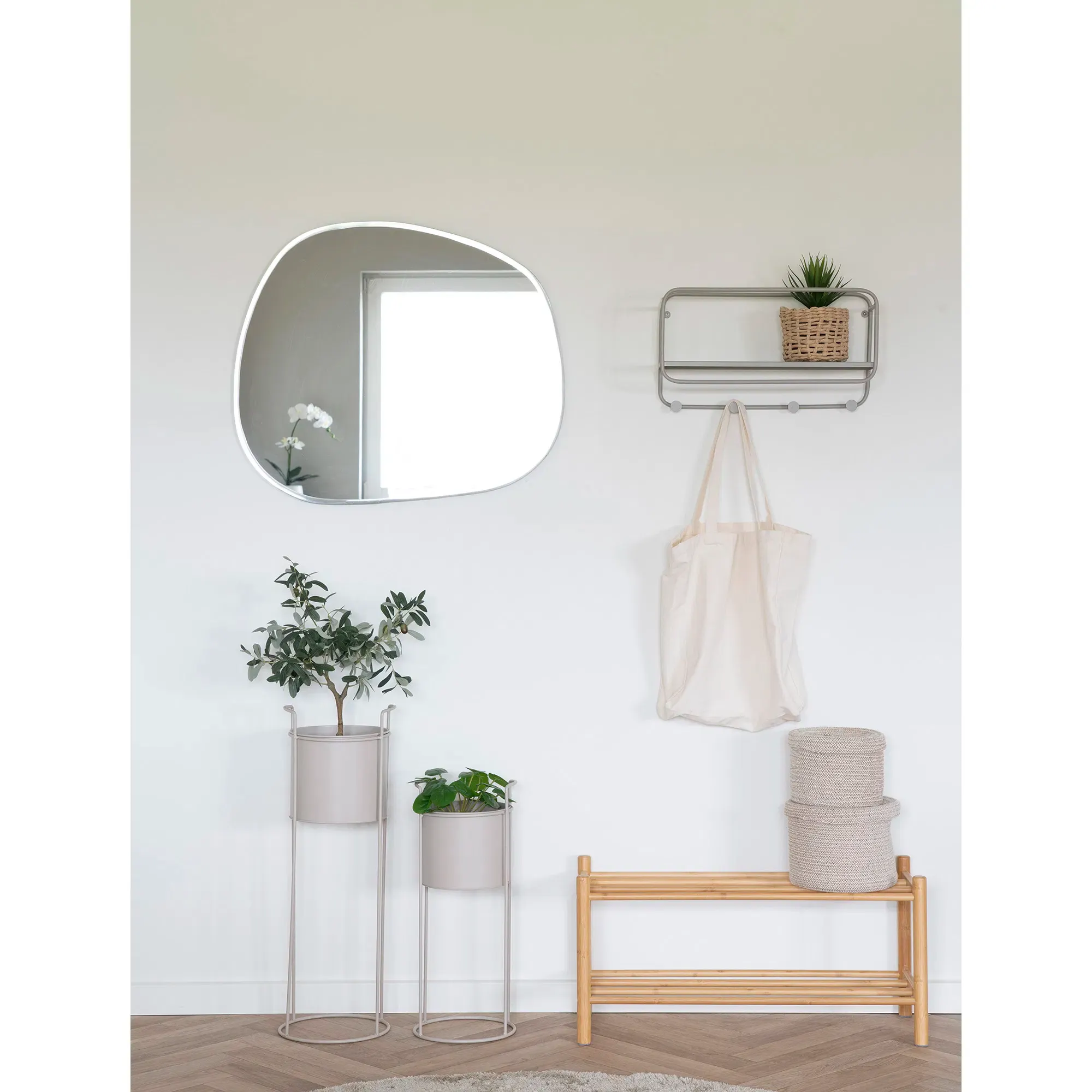 Ławka z półką bambusowa MANAUS 70 cm naturalny — zdjęcie 5