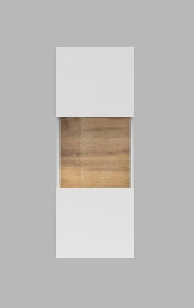 Witryna szklana wisząca AVA 95x36 biała dąb wotan - 249NLM07