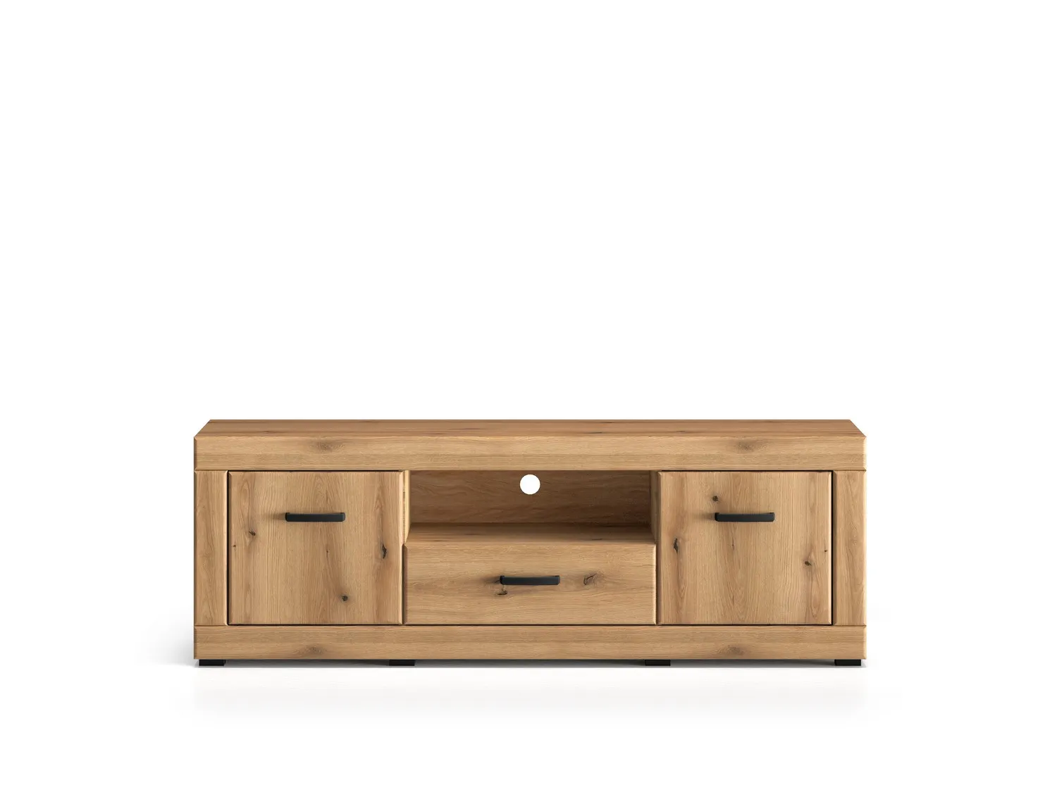 Szafka RTV 2-dzrzwiowa z szufladą DORA 160 cm dąb evoke - 1DORA06-001