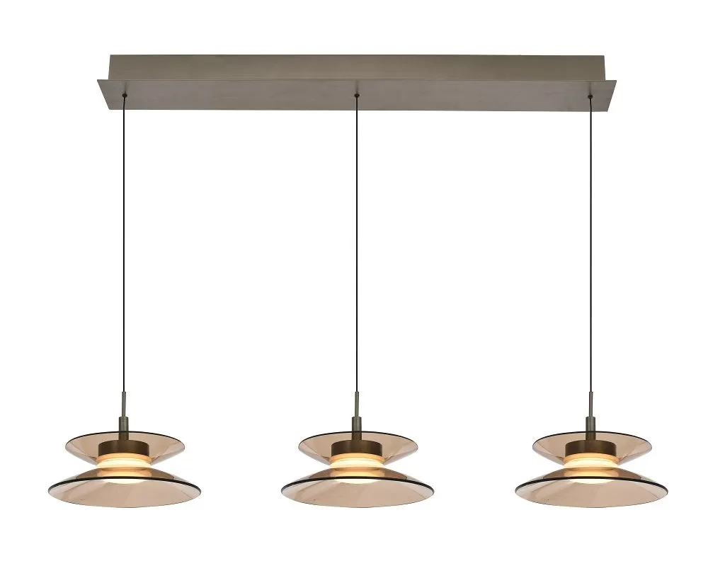 Lampa wisząca CREMA trójka prosta LED brązowa Lampa wisząca CREMA trójka prosta LED brązowa