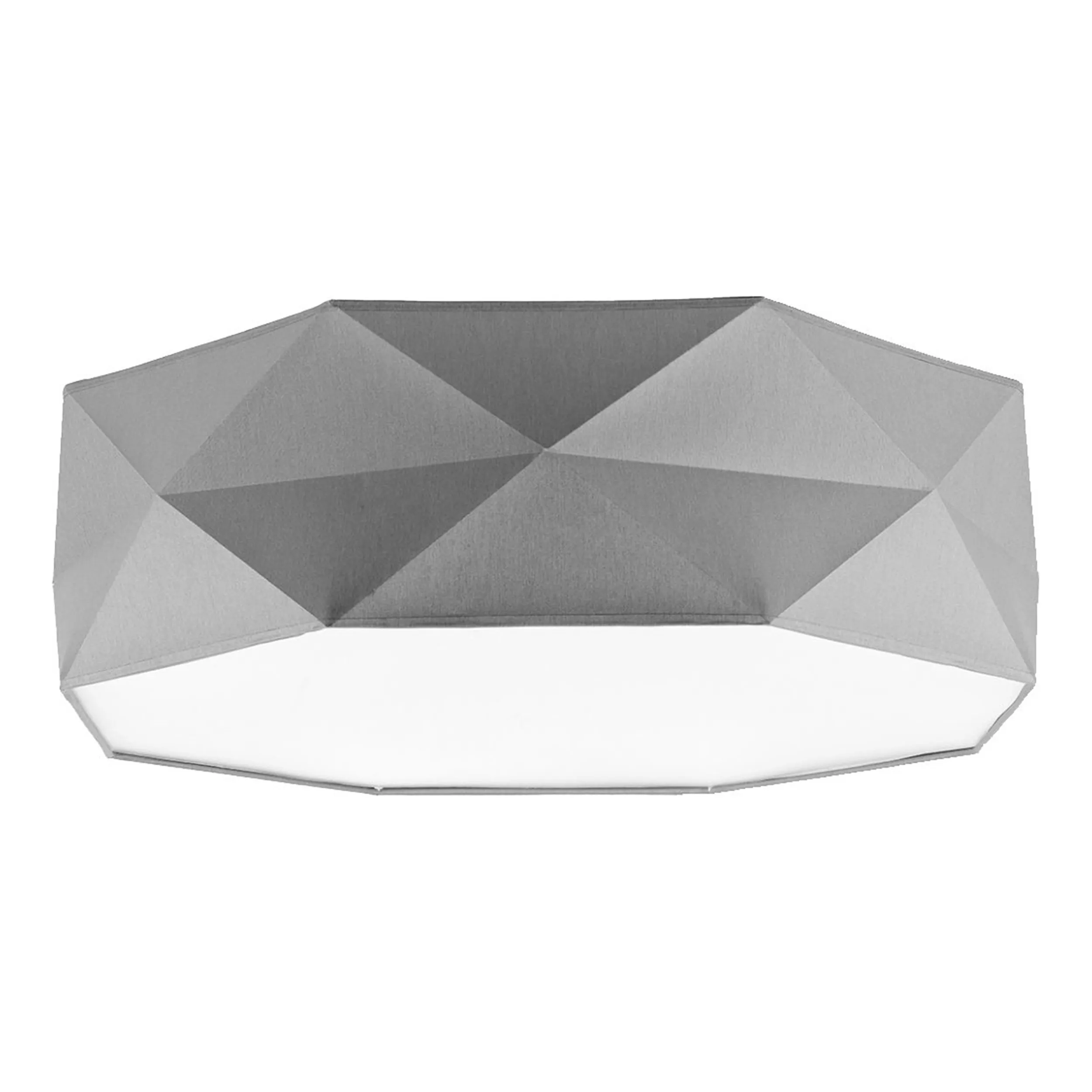 Lampa sufitowa KANTOOR szara z tkaniny z białym kloszem 52x17cm