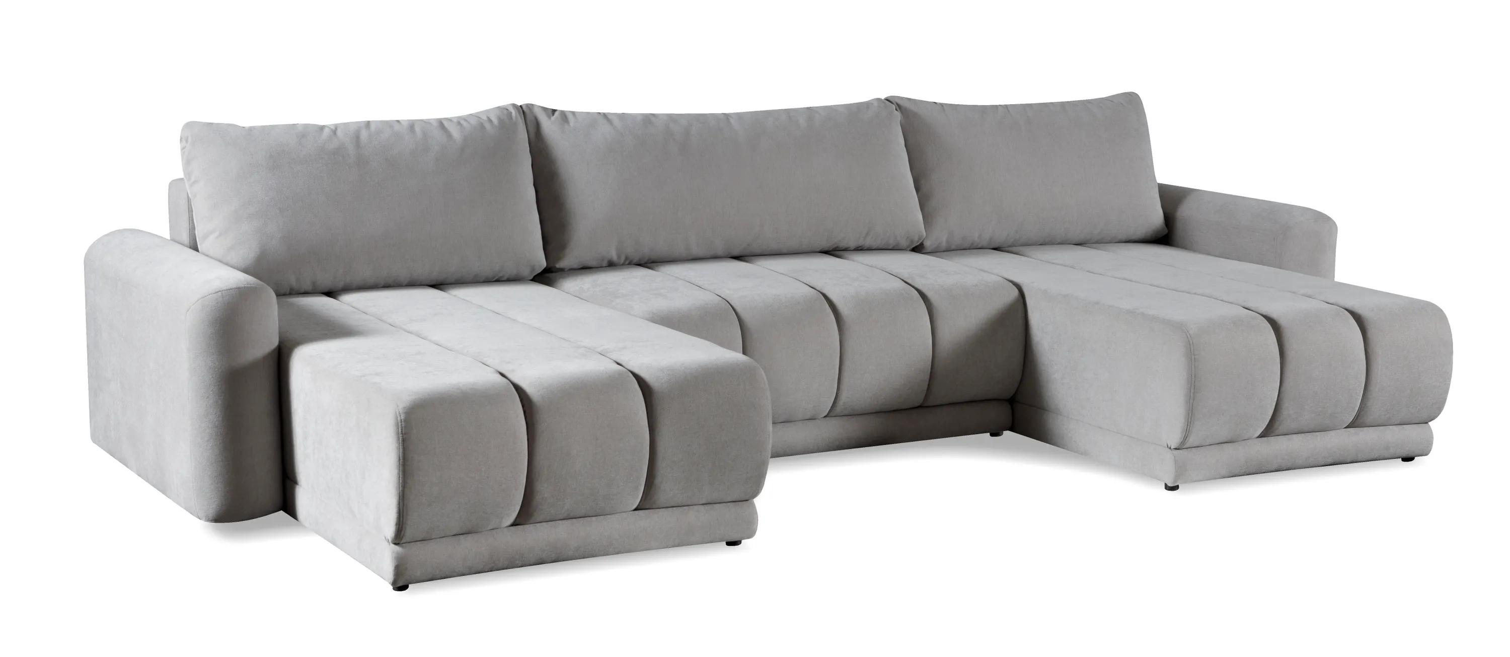 Narożnik rozkładany U-kształtny TREVI WIND 347 cm pikowany szary Narożnik rozkładany U-kształtny TREVI WIND 347 cm pikowany szary