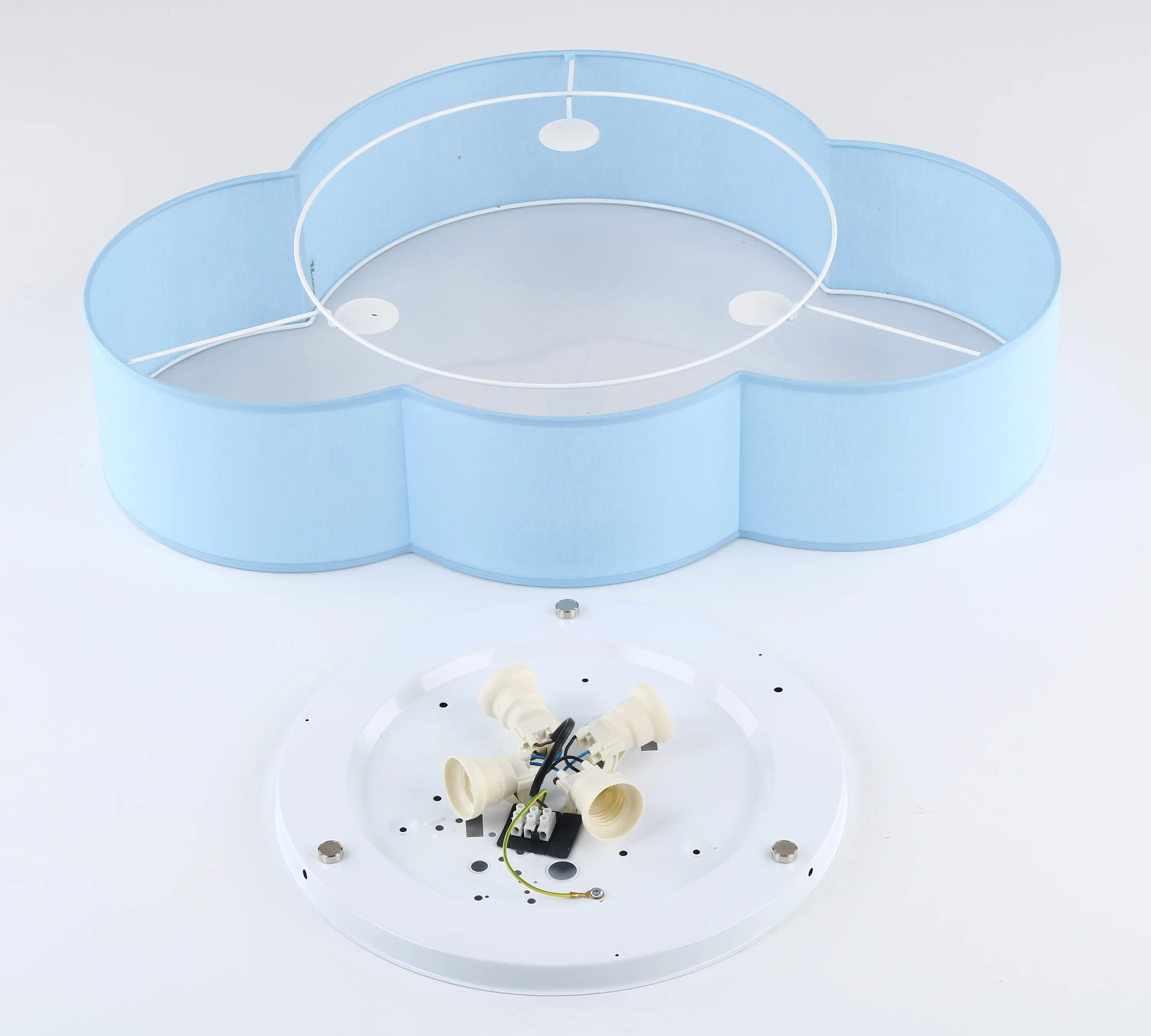 Plafon / Kinkiet CLOUD niebieski z białym kloszem w kształcie chmury 62x45x13cm - TK_6071