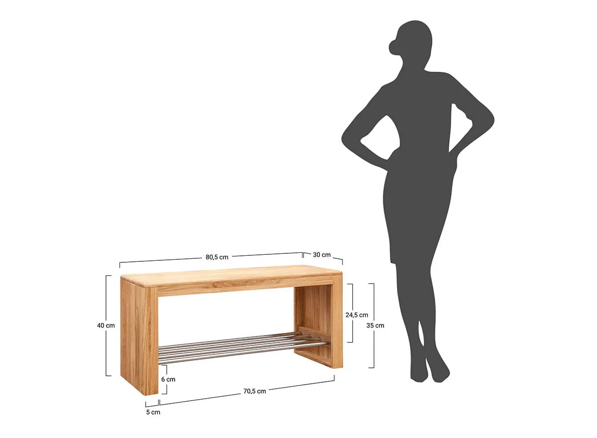 Regał na buty dębowy Gialo 81x30xW40 - 2SGIA13