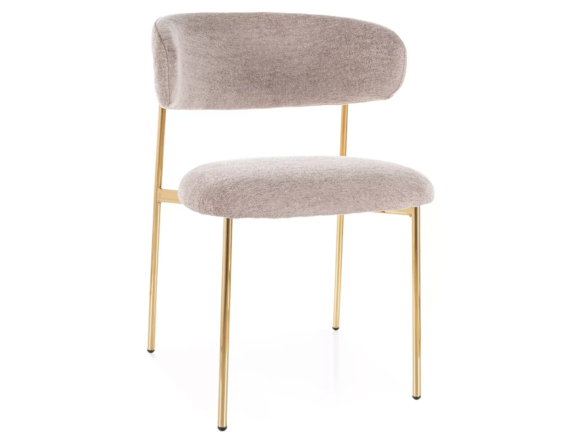 Krzesło jadalniane ELTON RAVEN ciemnobeżowe/złote nogi