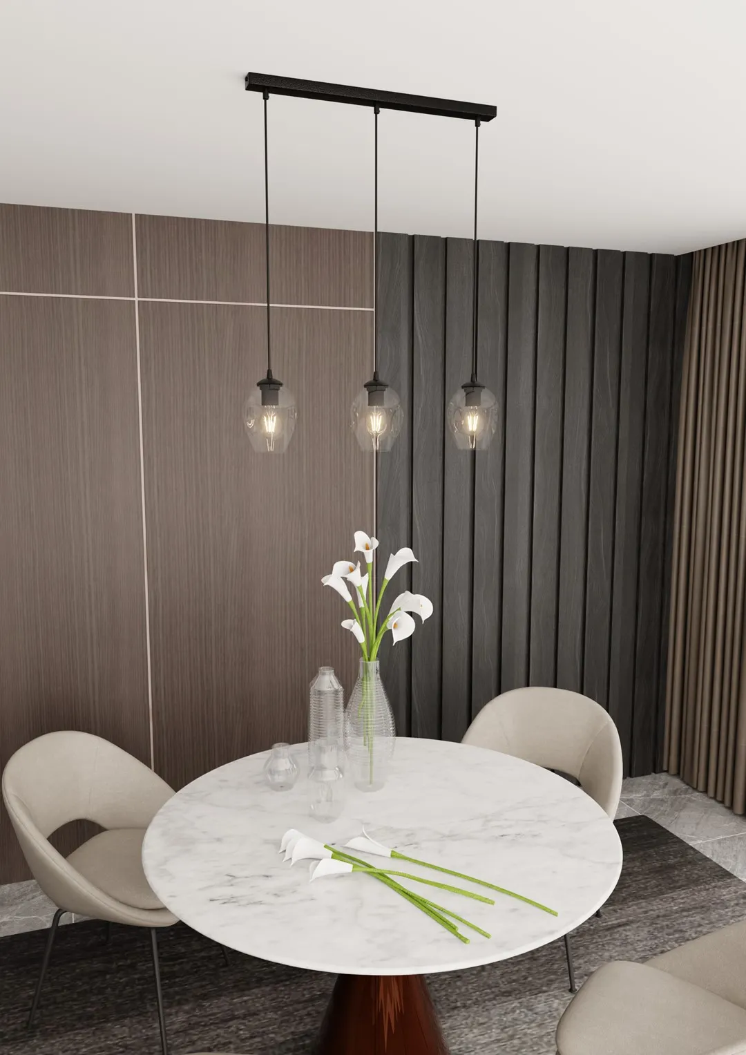 Lampa sufitowa ISTAR 3 czarny transparentny — zdjęcie 3