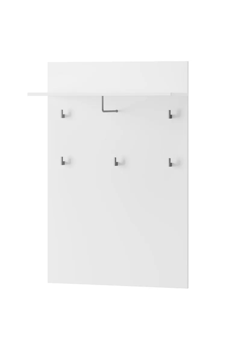 Panel SELENE 20 z wieszakami i półką biały połysk 119x79x30cm Panel SELENE 20 z wieszakami i półką biały połysk 119x79x30cm