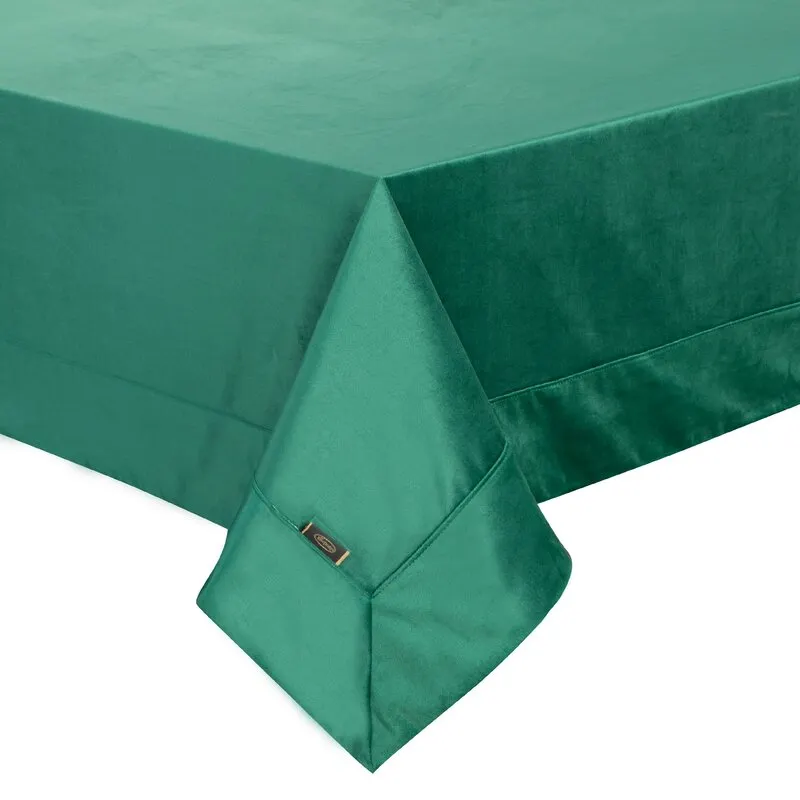 OBRUS VELVET 145 X 180 CM CIEMNOZIELONY - EU_421131