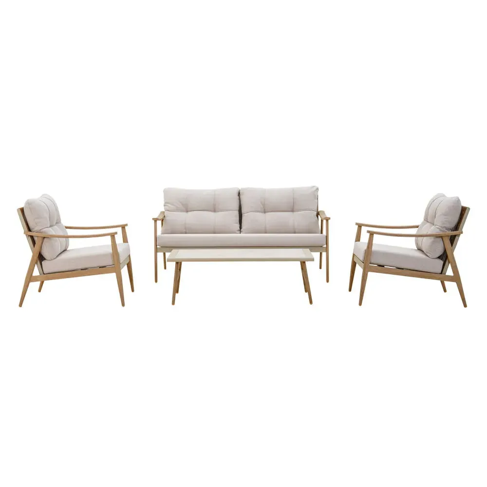Zestaw ogrodowy NAPA sofa + 2 krzesła + stolik beżowy