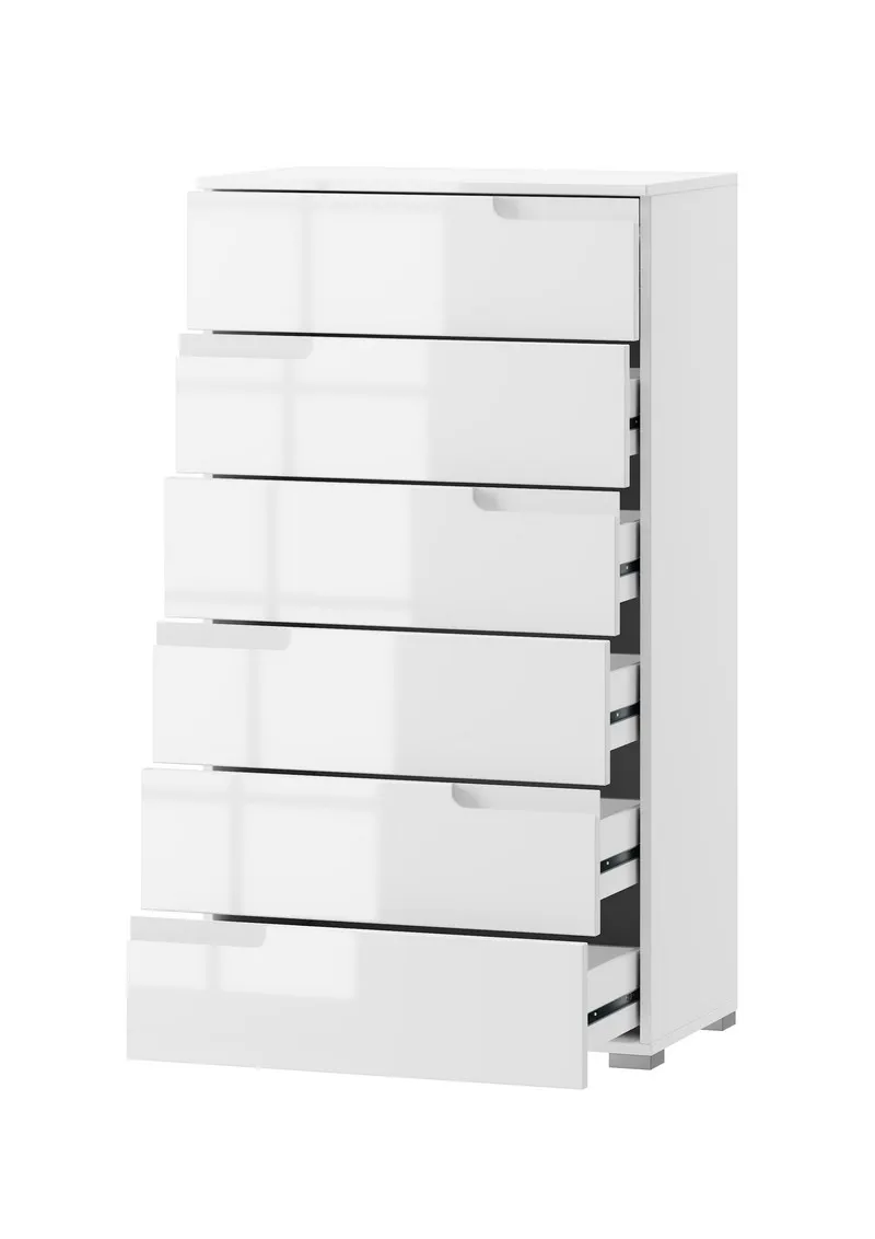 Komoda SELENE 3 z szufladami biały połysk 119x65x40cm — zdjęcie 2