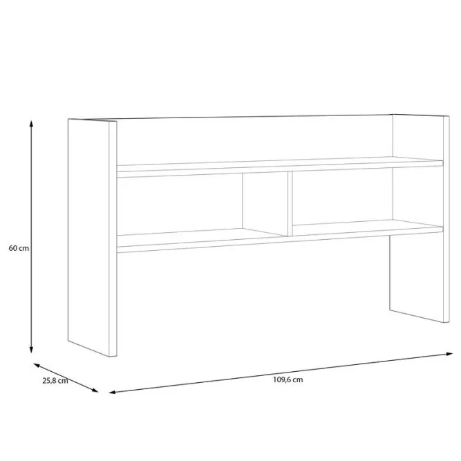 Nadstawka na biurko MODULTRICK 110 cm - efekt drewna, szary - MDUN121-M329