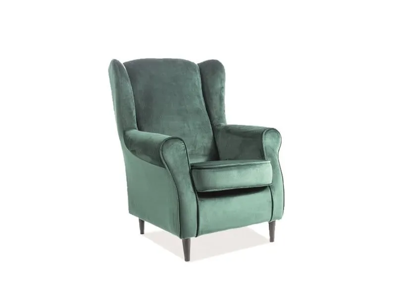 Fotel BARON VELVET Bluvel 78 zielony wenge Signal