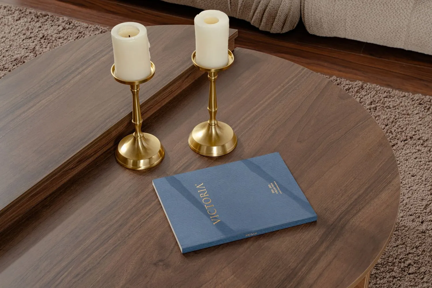 Stolik kawowy ORION 90x90 2-el. orzechowy - ASI_241NRD1218