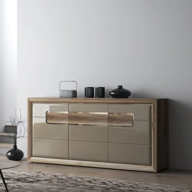 Komoda 3-drzwiowa TIZIANO 193 cm dąb antyczny beżowy - TZK23B-P82