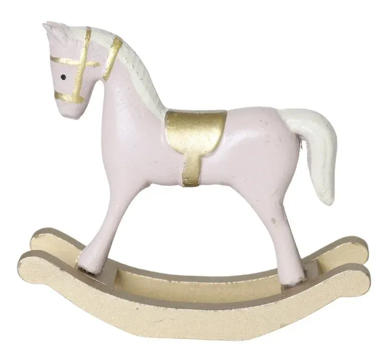 KOŃ NA BIEGUNACH drewniany DUŻY beżowy KOŃ NA BIEGUNACH drewniany DUŻY beżowy