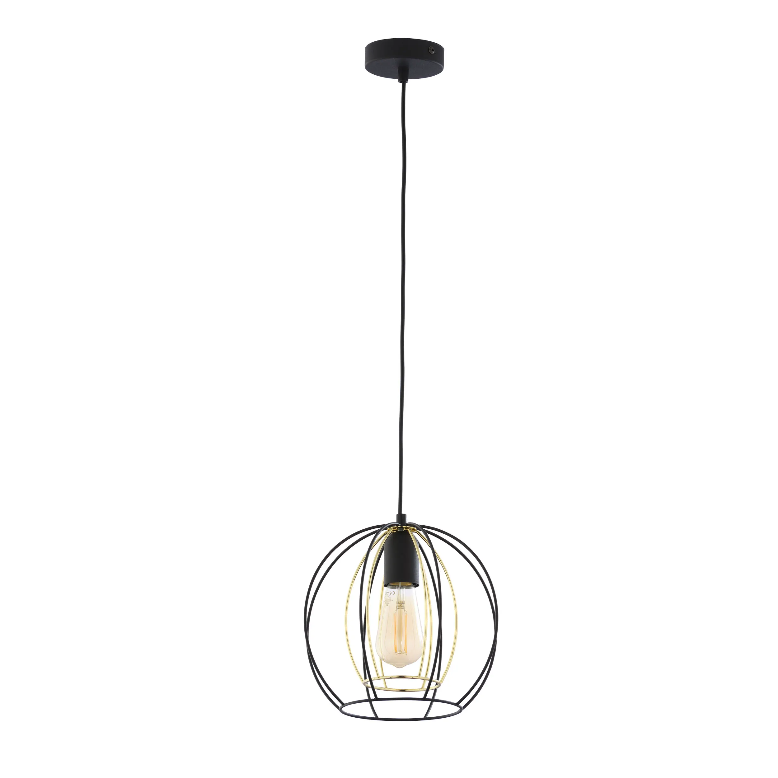 Lampa wisząca JAULA czarna ze złotymi elementami 180x24cm