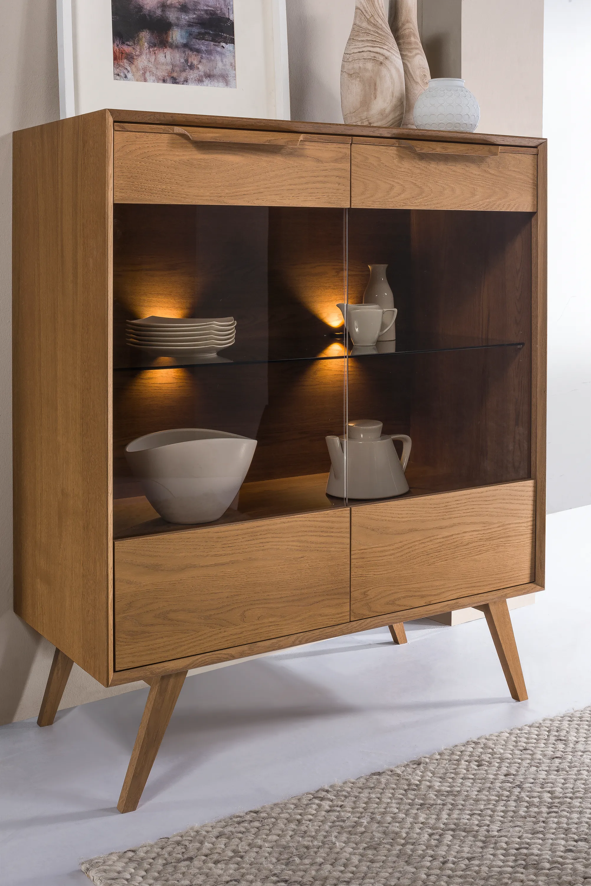 Witryna niska 2-drzwiowa LEO 16 - dąb karmel - TH-100-1726