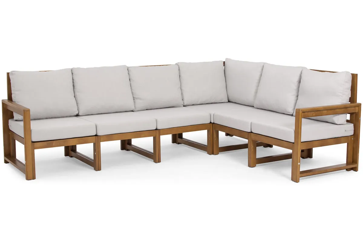 Narożnik ogrodowy XXL MALTA 6-osobowy+2 stoliki -jasny brąz, szary - FE5906948116948