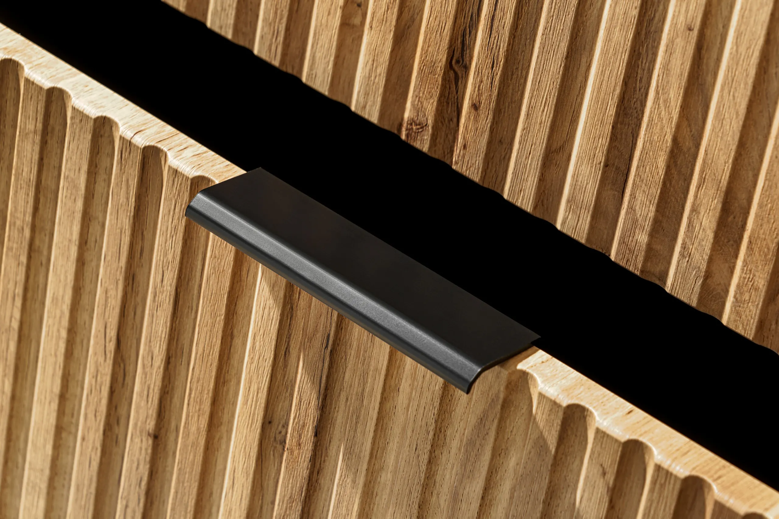 Szafka podumywalkowa ADEL ryflowana z szufladami 80x57x46cm dąb wotan - ADEL_OAK_82-80-B-2S