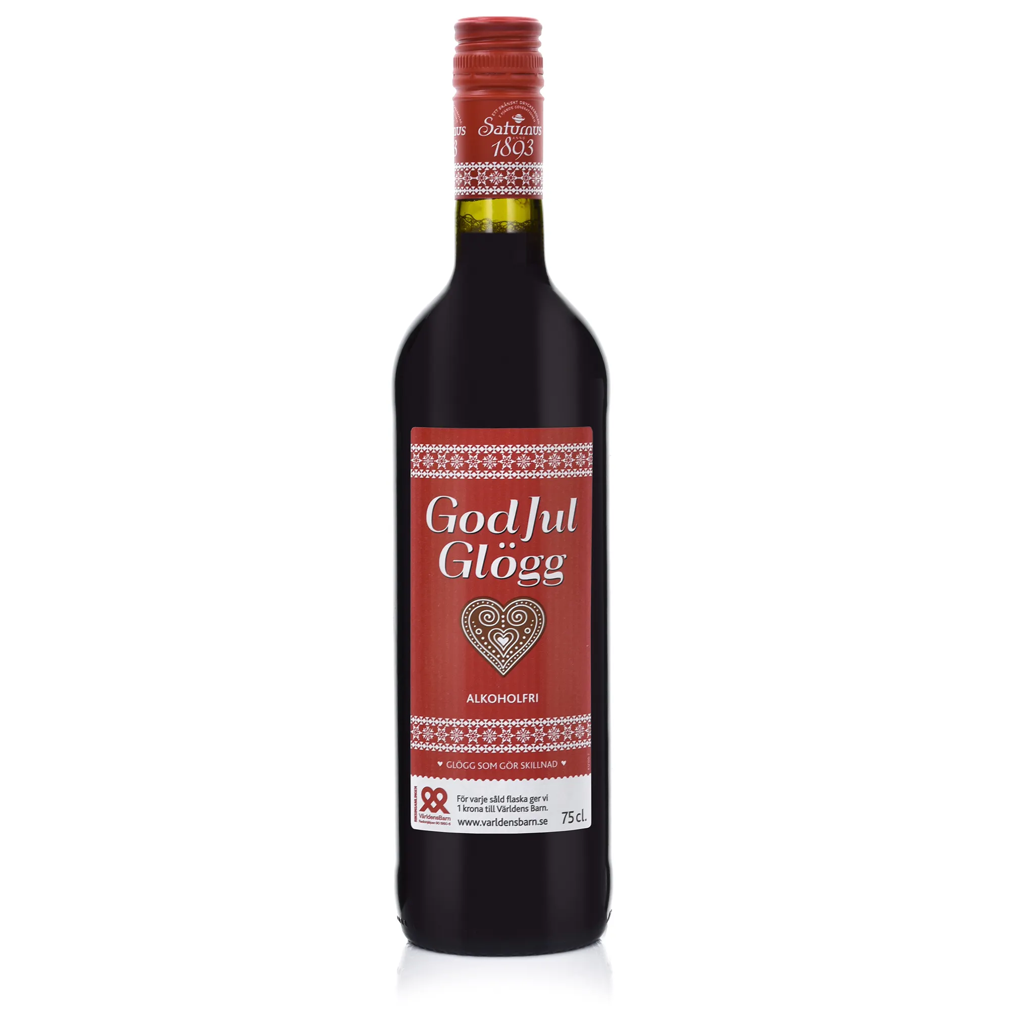 SATUR GLOGG 75CL wino, butelka, czerwona etykieta, alkohol, 75 cl