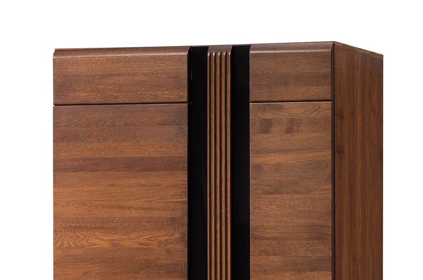 Szafa PORTI 70 2-drzwiowa drewniana dąb antyczny czarna 198x95x60cm - TH-100-0834