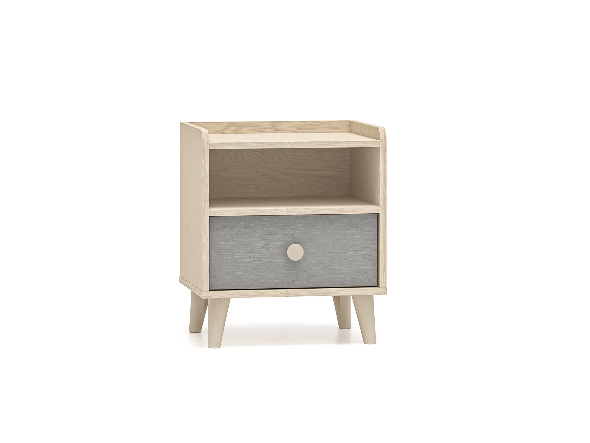 Szafka nocna z szufladą MEVEL 10 Piasek pustyni, szary pallad