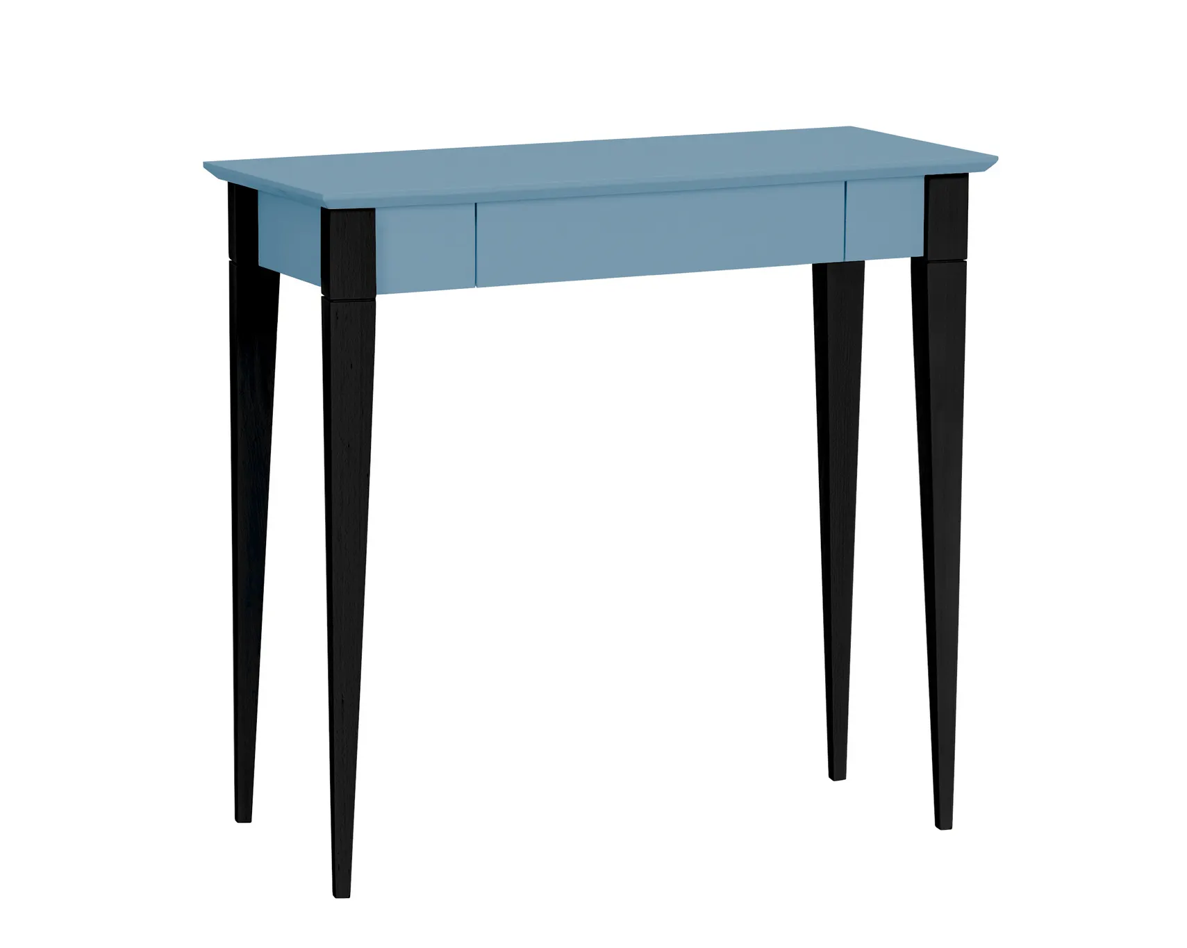 Biurko z szufladą MIMO 85x40 niebieskie/czarne drewniane nogi