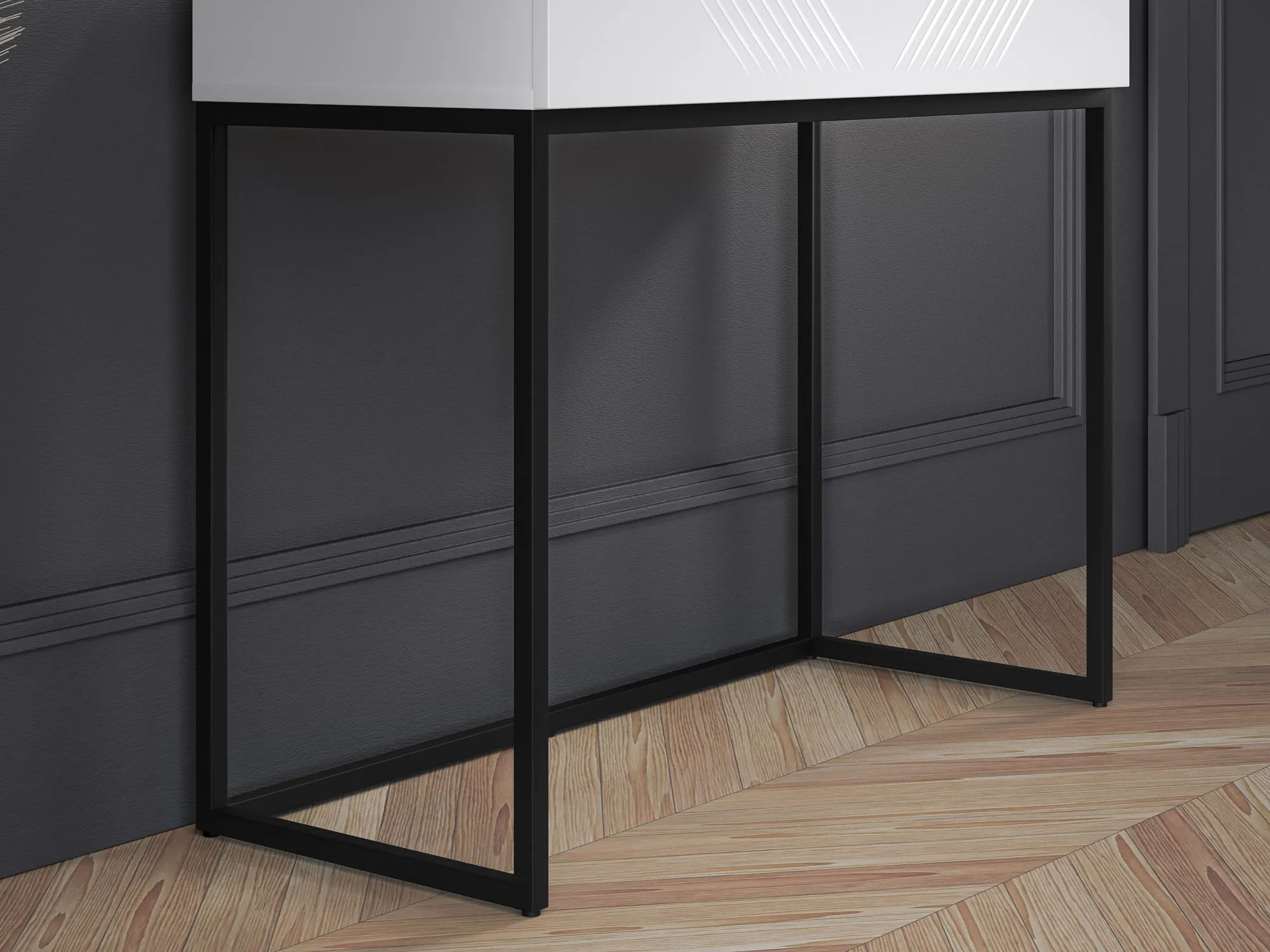 Toaletka z szufladą CLEARING 06 biały alpejski, podstawa-czarny - 1CLEA06-001-01