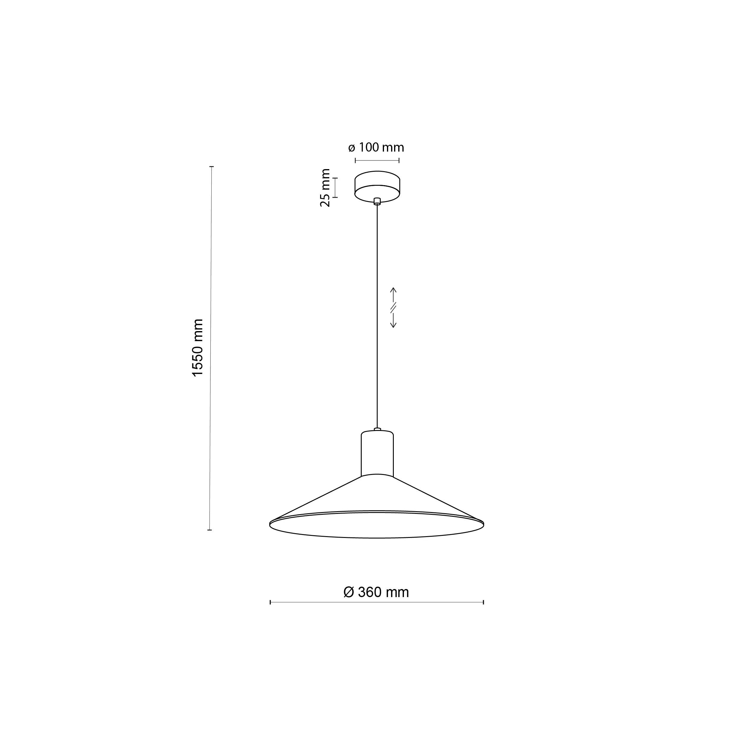 Lampa wisząca JUMP czarna 155x36cm - TK_1831