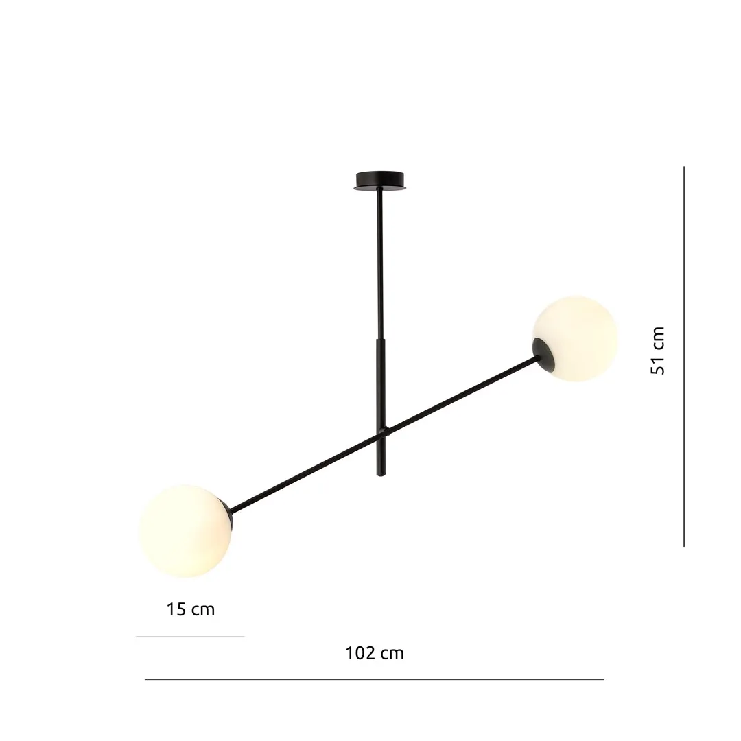 Lampa wisząca LINEAR 6 czarny biały — zdjęcie 6