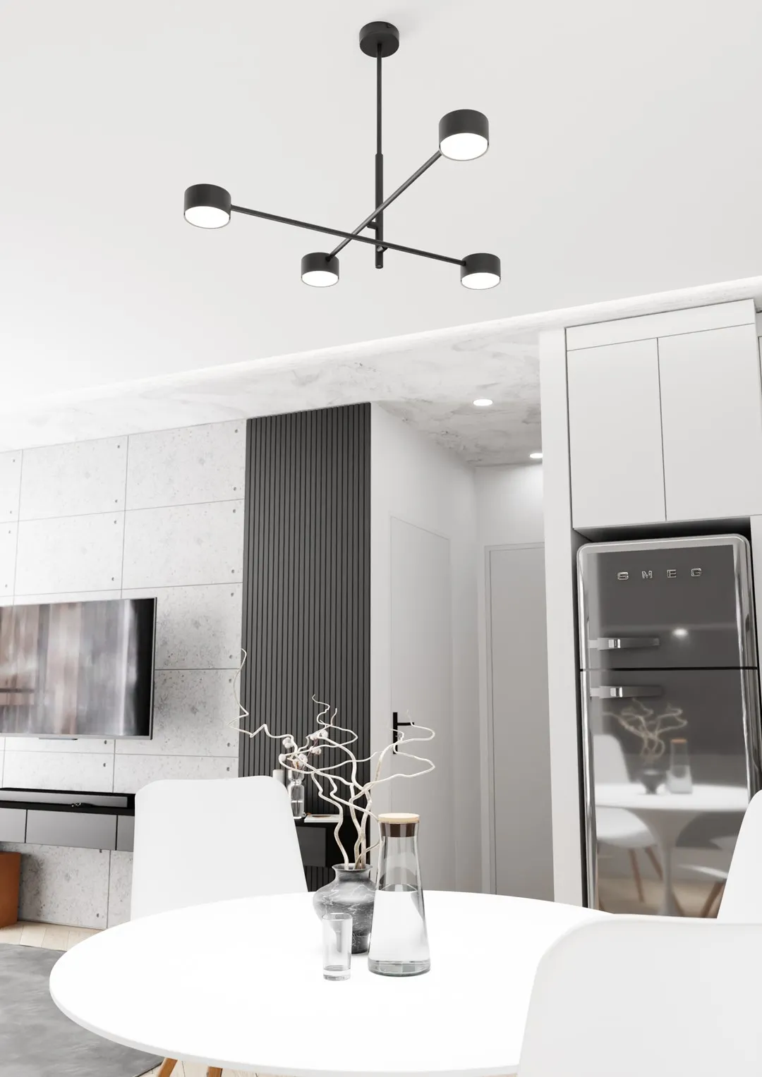 Lampa wisząca NATSU 4 BL czarna - 1444/4