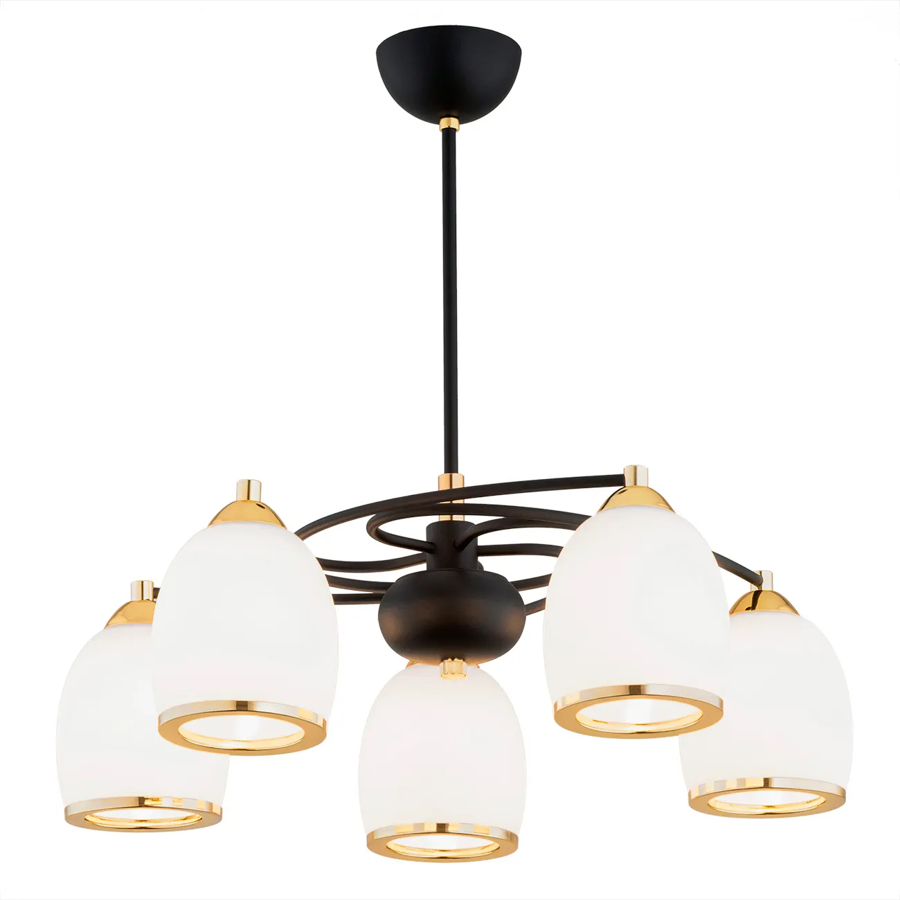 Żyrandol AVILA PLUS czarny mosiądz opal 53x44cm Żyrandol AVILA PLUS czarny mosiądz opal 53x44cm