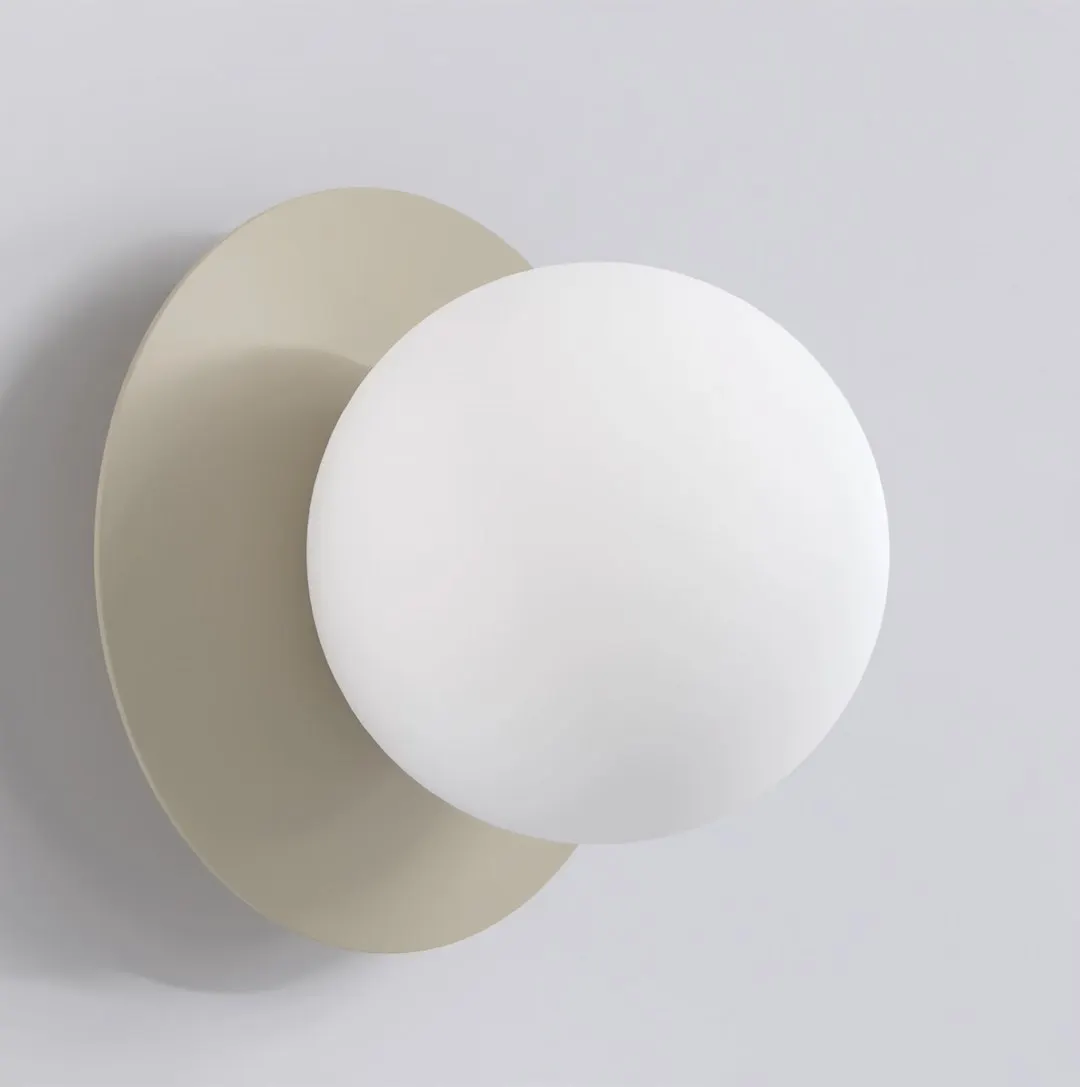 lampa, kula, minimalistyczny, biała, projektowa