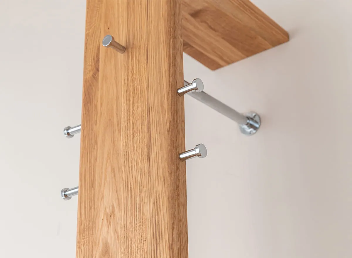 Wieszak dębowy mocowany do ściany Gialo 200x30xG32 - 2SGIA10